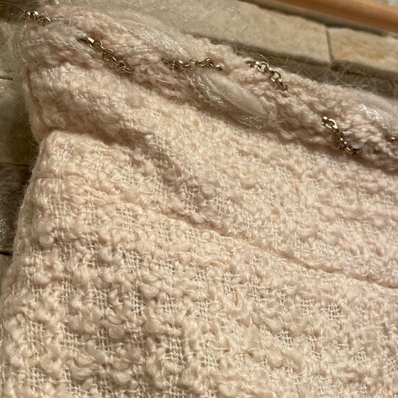 CHANEL 07A Skirt FR 40 | Cream Wool Tweed, Gold Chain Waist, Silk Lined, NWT - Picture 14 of 16